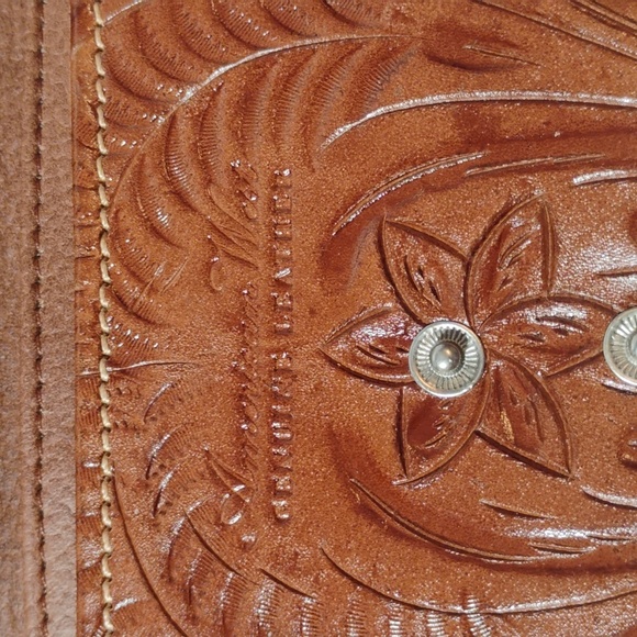 American West Desert Wildflower Ladies' Tri-Fold Wallet in antique brown - Picture 6 of 7